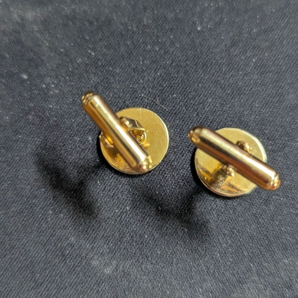 Vintage‎ Christian Dior Enamel Gold-Tone Cufflinks Green & Blue Swirl Design - Picture 4 of 10